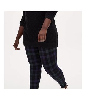 Torrid Premium Plaid Blue and Green Leggings